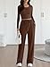 Trendy Queen 2 Piece Matching Lounge Sets for Women Early Fall Fashion Outfits 2026 Two Piece Airport Travel Vacation Sweatsuit Outfits Clothes Winter Clothing Coffee Brown M