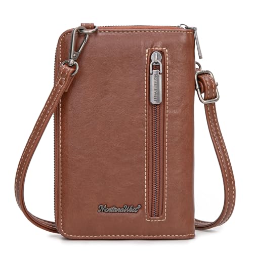 Image of Montana West Western Crossbody Phone Wallet for Women RFID Blocking Wallet Purse with Cash Slots & Zipper Pocket