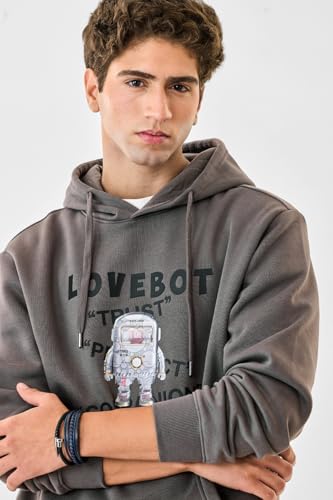 Image of SNITCH Men Casual Hoodie| Oversized Fit Hooded Neckline with Graphic Print & Long Sleeve| Soft Cotton-Polyester Blend for Daily Winter Wear & Streetwear