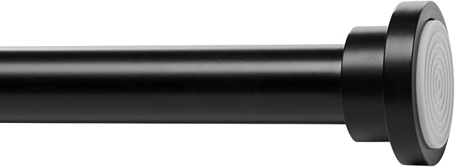 Amazon Basics Adjustable Indoor/Outdoor Tension Curtain Rod, 61 to 91.4 cm, Black