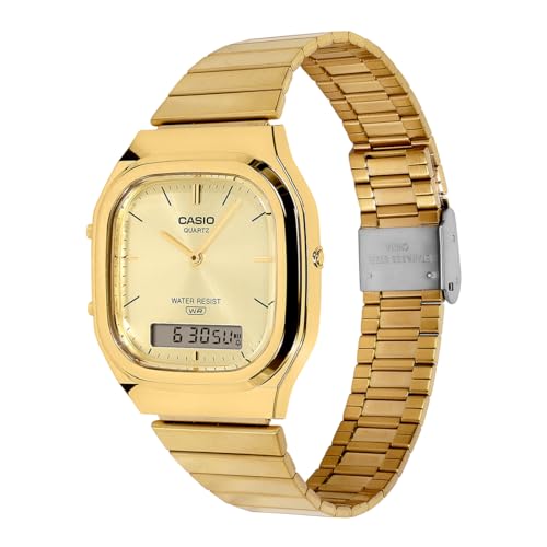 Image of Casio Vintage AQ-240EG-9ADF Analog-Digital Gold Dial Unisex (D421)