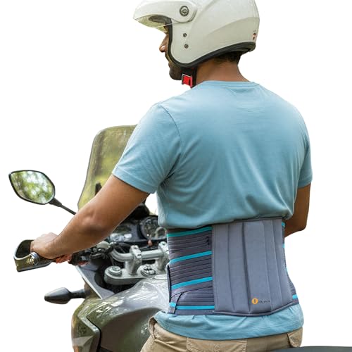 Image of Lumbar Sacral Belt for Men | Adjustable Back Support Brace for Pain Relief | Elastic Waist Belt for Lower Back (L4 & L5) Support, Posture Correction, Injury Recovery, Motorcycle Riding & Daily Comfort (L)
