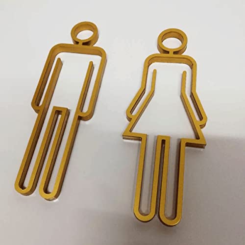 Conjunto de figuras de decoración de letreros de baño para hombres y mujeres de acrílico - Letrero de baño moderno para hombres y mujeres - Letreros para puertas de baño - Letreros de WC para inodoro