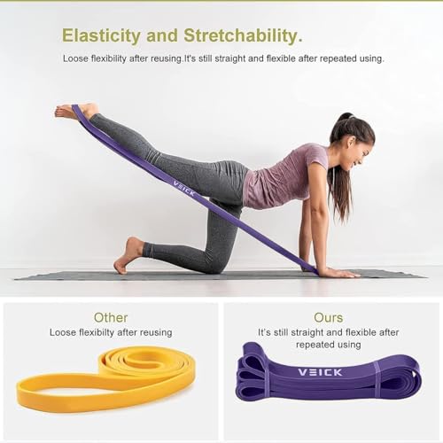 Image of VEICK Pull Up Resistance Bands Set, Heavy Stretch Workout Bands, Fitness Assistance Bands for Men Women, Portable Exercise Equipment for Home Gym Office Travel