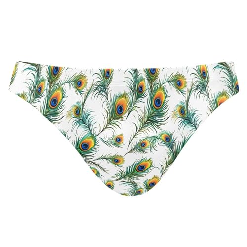 Men's Swim Briefs Peacock Feather Swimsuit Beach Swimwear Bikini M B0403437