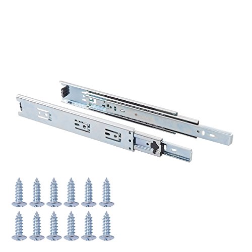 Amazon Basics Ball Bearing Drawer Slides 10-inch Nickel Plated-Steel 1 Pair