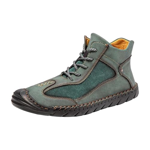 Botines retro para hombre con cordones y puntera de mocasín para caminar con comodidad