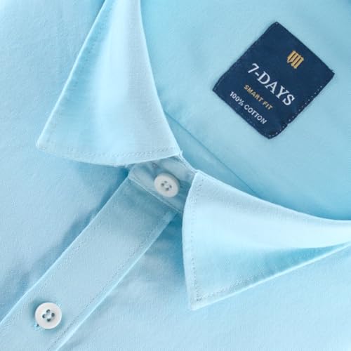 Image of 7-DAYS Men's 100% Cotton Full Sleeve Shirt for Men | Premium Plain Shirt | Tailored Fit (Between Slim & Regular) | Stylish Office & Casual Wear | with Pocket