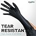 Beastek Nitrile Disposable Gloves, 8 Mil Powder Free Latex Free Chemical Resistant Heavy Duty Food Safe Diamond Gloves, Black 50 Pcs (Large)