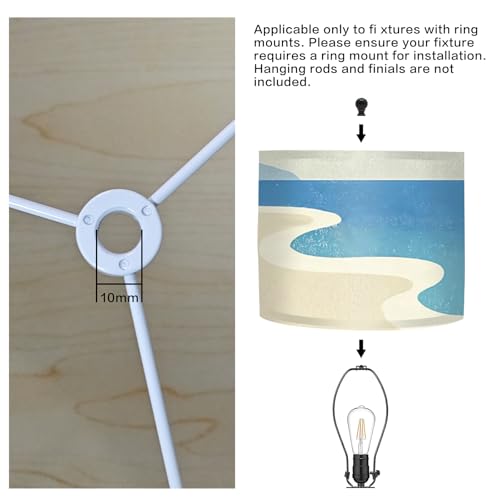 Image of Nuxovilar Lamp Shades Set of 2, 13 inch Top x 13 inch Bottom x 10 inch High (Spider) | Floor lamp shades coastal tropical design living room patio beach house covers light accessories (Coastal)
