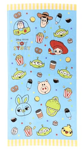 [ディズニー] キャラクター バスタオル 約60x120cm 綿100％ ((B)トイストーリー)