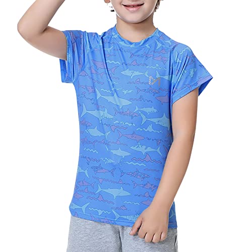 MeetHoo Kinder UV Shirt UPF50+ Schwimmshirt Badeshirt Langarm Schnelltrocknend Rashguard Rash Vest für Jungen