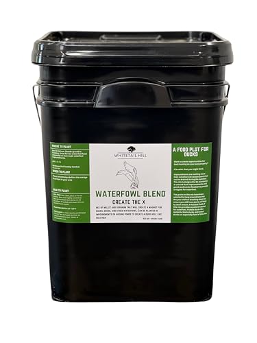 Whitetail Hill Waterfowl Blend Food Plot Seed Mix for Ducks, Geese, and Other Waterfowl, 1/4 Acre or 1 Acre, Flood It and Hunt It, Millets, Grain Sorghum, Buckwheat (1 Acre (18.3lbs))