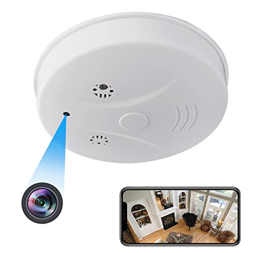 Pudet Luo Camera Espion, Mini Camera Cachée WiFi HD 1080P Détecteur Fumée Caméra Espion Caché, Surveillance sans Fil Vision Nocturne Détection de Mouvement