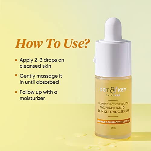 Image of Dot & Key 10% Niacinamide Serum Ultimate Spot Corrector, 30ml, with 1% Zinc and Hyaluronic Acid, face serum for spotless skin (30)