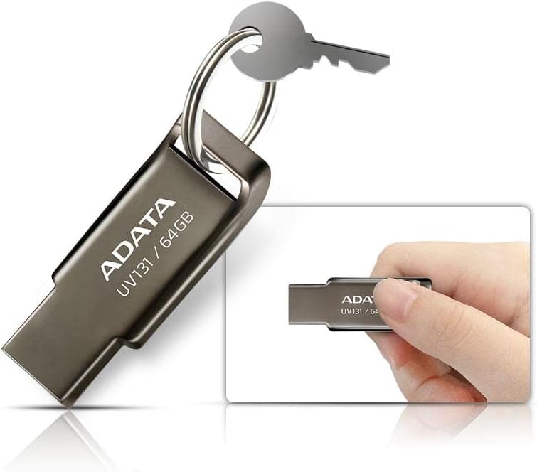 ADATA UV131 32GB USB 3.0 Metallic Texture & Easy-to-go Flash Drive, Grey (AUV131-32G-RGY)