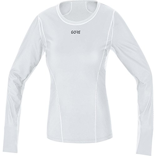 GORE Wear Windproof Women's Thermal Inner Layer Shirt, GORE M WINDSTOPPER Base Layer Thermo L/S Shirt, Size: M, Color: Light Grey/White, 100321