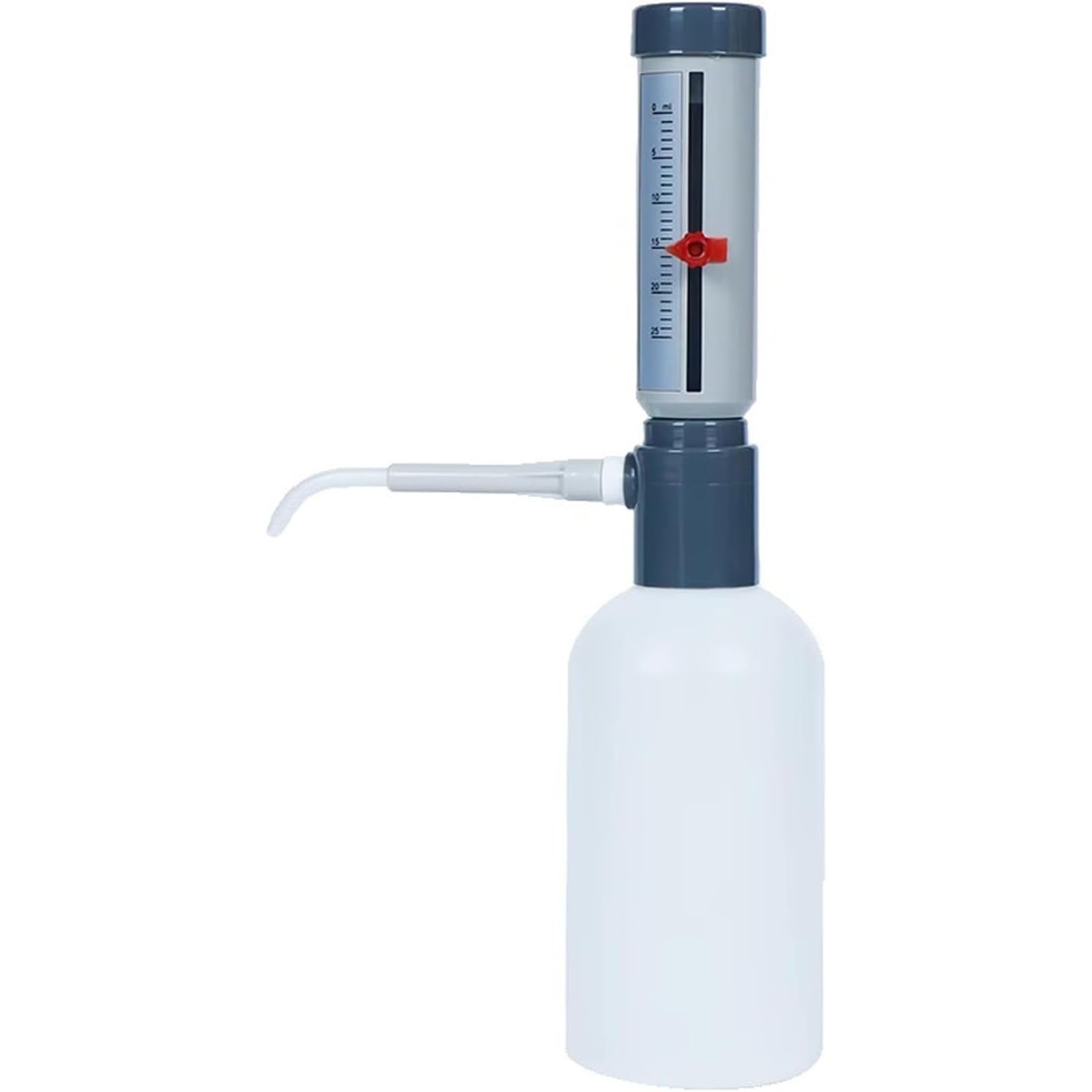 Dosatore Regolabile A Manicotto per Liquidi con Flacone in Plastica da 500 Ml/1000 Ml, Dispenser da 0-25 Ml per Flacone da Laboratorio, Dosaggio di Precisione E Regolabile per La Misurazione