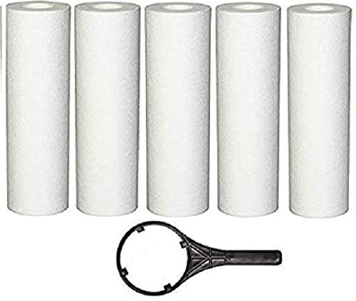 GIZMO PRO Sediment Cartridge / Filter / Candle, Set of 5Pieces |10 Inch Spanner | Water Filter Candles | Ro Filter | Spun Filter | 5 Micron Filter Candle | Cartridge | Pre Filter | Pp Spun Filter | Sediment Water Filter | Water Purifier Filter | For All Type Ro Filter Water Purifier Kit Pack Of 5 Ro Filter Candle