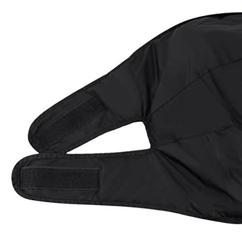 Unisex rodillera de plumón de pato blanco Kneepad invierno Super cálido térmica impermeable antiviento/frío Protège apoyo rodilla ajustable correa vendaje para moto bicicleta esquí snowboard-noir