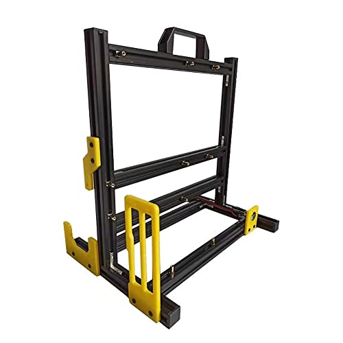 Banco de pruebas ATX para PC con mango portátil, chasis abierto para refrigeración por agua y aire, compatible con overclock y HTPC, soporte para tarjeta gráfica (negro y amarillo) miniatura 1
