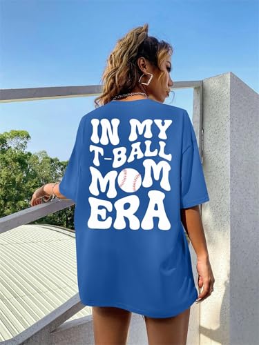 Oversized Baseball Shirt for Women in My T Ball Mom T Shirt Baseball Team Tee T Ball Mom Crewneck Graphic Tops4
