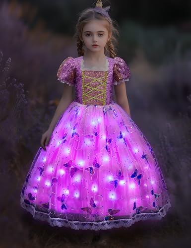 Disfraz de princesa iluminado para niñas 3-8 años miniatura 2