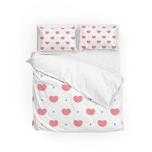 Housse de couette polyester ultra doux et parure de lit durable Rose