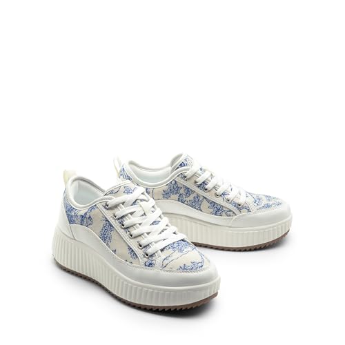 Image of DREAM PAIRS Women Platform Chunky Lightweight Comfortable Casual Lace Up Sky Walking Fashion Sneakers