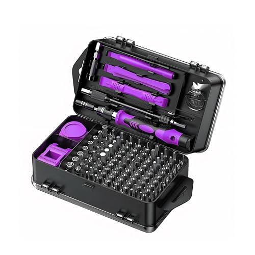 Professional 115-in-1 Precision Screwdriver Set Purple Handles