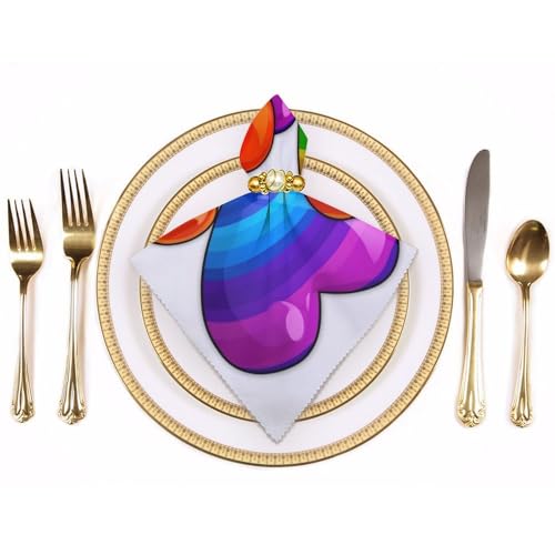 Servilletas de Tela para Cocina Corazones Arcoíris 18x18 Pulg miniatura 3
