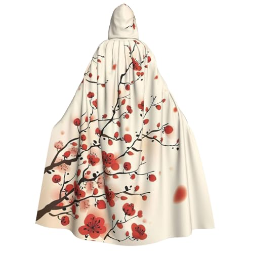 Cape japonaise fleurie prune adulte pour incarner une sorcière à Halloween