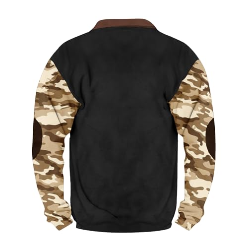 Camoflauge Quarter Zip Sweatshirt Men Plus Size Military Long Sleeve Fall Camouflage Pullover Sweatshirts2
