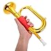 Milisten 13 inch Golden Bugle Horn Toy for Kids, Musical Pretend Play Prop for Party, Band Performance & Dress Up