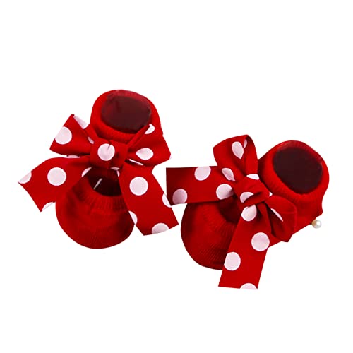 Toddler Girls Socks Bowkot Kids Princess Children Floor Soft Bottom Socks Toddler Socks Baby Socks (1-B, 0-12 Months)