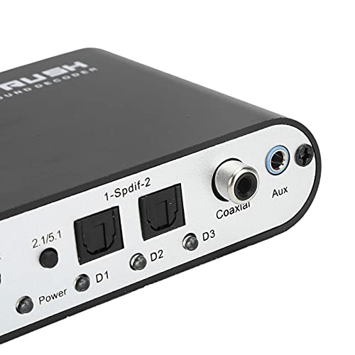 Image of 5.1 Channel Audio Decoder, Premium DTS AC3 Digital to Analog Converter with Optical Coaxial Input for Home Theater Systems ABS Material