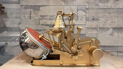 Image of Automatic Electric Mini Aarti Machine with Nagara & 2 Bells & 2 Zalar(Golden Colour) 6 inch Size for Home /Temple Satsang /Pooja Room With Adaptor