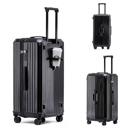 BEITH Hardside Luggage with Cup Holder, BS2308 Large Zipper Suitcase with 5 Silent TPU Wheels, 3:7 Partition, 360° Double Spinner, ABS+PC Box Shell, TSA Lock, Dry, Wet Separation Space2