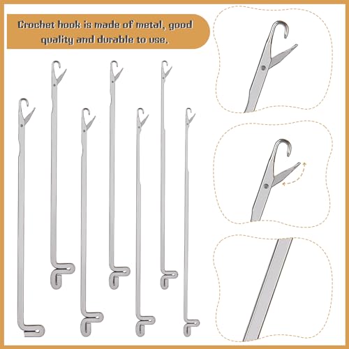 Katech 7 pcs Latch Crochet Hooks Sewing Needles DIY Weave Knitting Tools for Revamping Sweater or Socks - Thumbnail 3