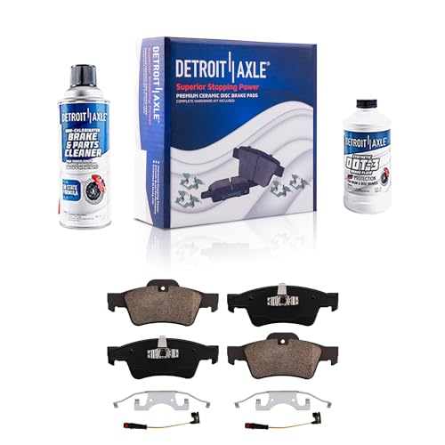 Image of Detroit Axle - Rear Brake Pads for Mercedes-Benz G55 G63 G65 AMG GL320 GL350 GL450 GL550 ML320 ML350 ML450 ML500 ML550 R320 R350 R500, Ceramic Brake Pads with Hardware Replacement