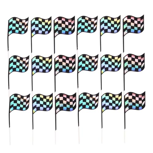 STOBAZA 18piezas Adornos Para Tartas De Cumpleaños Decoraciones Diseño De Bandera De Picks Para Decoración De Pastel Chic Para Fiestas y Celebraciones