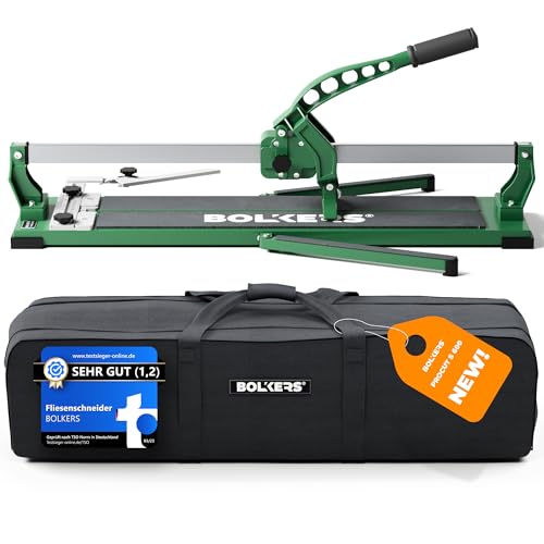 BOLKERS® ProCut S 600 Tile Cutter - Tile Cutters for Ceramic Tiles - 600mm Cutting Length - Precise Tiles Cutter Thanks to Tungsten Carbide with Ball Bearing with Magnetic Breaking Punch
