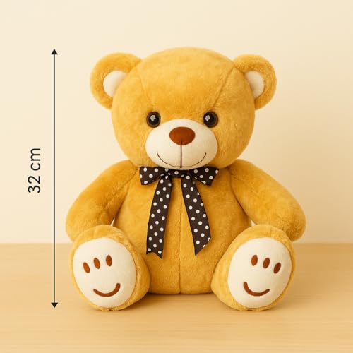 Image of ZEXSAZONE Toy Cute Brown Colored Huggable Teddy Bear | 32 cm | Plushie Soft Toys for Kids | Plush Soft Toys for Baby Boys and Girls Kids - Teddy | Best Valentine Gift (Browm)