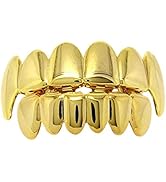 NUOBESTY Gold Hip Hop Teeth Grills for Mouth Top Bottom