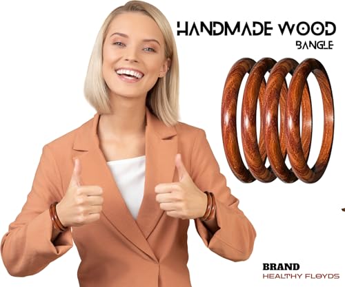 Image of Handmade Natural Wooden Bangles, Stylish Designs,Artisan Premium Quality for Women | Natural Wood Bangles Christmas Gift Jewelry for Her | Eco-Friendly Artisan Crafted Gift
