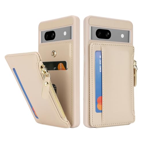 Image of Cavor for Google Pixel 7a Case Wallet with Card Holder, Cream