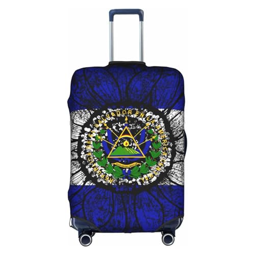 Travel Luggage Cover Vintage Sunflower El Salvador Flag Fashion Washable Baggage Suitcase Protector Fit For Luggage Medium