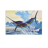 Stil:Unframe und gerahmt OROXCO Ernest Hemingway Der alte Mann und das Meer Poster Poster Art Deco Leinwand Wall Art Wohnzimmer Horizontal Decor Schlafzimmer Gerahmt 24x36inch(60x90cm)