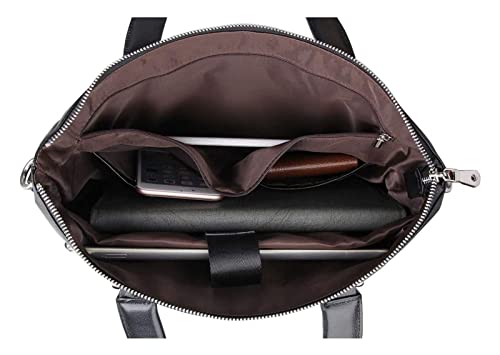 DHAEY Business Briefcase Handbag, Simple Business Bag Leather Briefcase Shoulder Messenger Satchel Cowhide 15inch4