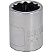 Klutch Socket - Metric, 16mm, 3/8in.-Drive, 12-Pt.